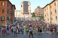 Night view of Spanish Steps in Rome Italy Royalty Free Stock Photo