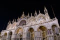 Night view of St Mark`s Basilica at St Mark`s Square Piazza San Marco, Venice Royalty Free Stock Photo