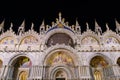 Night view of St Mark`s Basilica at St Mark`s Square Piazza San Marco, Venice Royalty Free Stock Photo