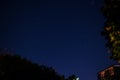 Night view of stars on a clear night from urban area from low angle Royalty Free Stock Photo