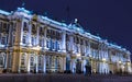 Night view of The State Hermitage Museum neon lights