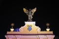 Night view of statue of Archangel Michael