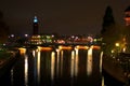 Night view of the Stockholm City Hall, Sweden Royalty Free Stock Photo