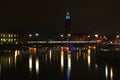 Night view of the Stockholm City Hall, Sweden Royalty Free Stock Photo