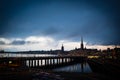 Night view of stockholm, sweden Royalty Free Stock Photo
