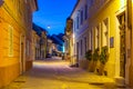 Night view of a street in the historical center of Kranj, Sloven