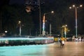 Night View of Streets of Colaba, Mumbai, Maharashtra, India Royalty Free Stock Photo