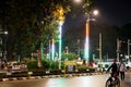 Night View of Streets of Colaba, Mumbai, Maharashtra, India Royalty Free Stock Photo