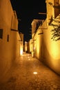 Night view of the streets of the old Arab city Dubai Royalty Free Stock Photo