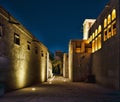 Night view of the streets of the old Arab city Dubai Royalty Free Stock Photo