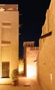 Night view of the streets of the old Arab city Dubai Royalty Free Stock Photo