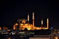 Night view of the Suleymaniye Mosque in Istanbul, Turkey Royalty Free Stock Photo