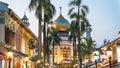 Night view of Sultan's Mosque at Hazi Lane, Singapore, Arab-Islamic Street