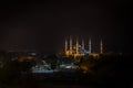 Night view of Sultanahmet Blue Mosque of Istanbul, Turkey Royalty Free Stock Photo