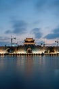 Night view of Suzhou ancient city wall Royalty Free Stock Photo