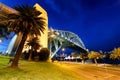 Night view of Sydney Harbor Bridge, Australia Royalty Free Stock Photo