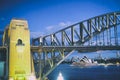 Night view of Sydney Harbor Bridge from Luna Park Ferris Wheel, Royalty Free Stock Photo