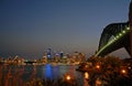 Night view of Sydney Harbour with Opera House and Harbour Bridge Royalty Free Stock Photo