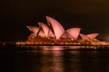 Night view of Sydney Opera House Sydney New South Wales Australia. Royalty Free Stock Photo