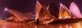Night view of Iconic Sydney Opera House Sydney Sydney New South Wales Australia. Royalty Free Stock Photo
