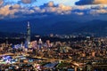 Night view of Taipei city with nice color, Taiwan Royalty Free Stock Photo