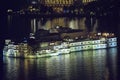 Night View of Taj Lake Palace Hotel on lake Pichola - Udaipur, Rajasthan Royalty Free Stock Photo