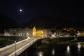 Night view Tarascon-sur-AriÃÂ¨ge Royalty Free Stock Photo