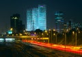 Night view of Tel Aviv, Israel. Royalty Free Stock Photo