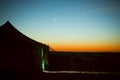 Night view of a tent at Rub Al Khali Royalty Free Stock Photo