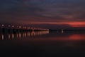 Night view of Thep Suda Bridge Kalasin Province Thailand