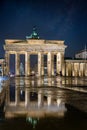 Night view to the famous Brandenburger Tor in Berlin, Germany Royalty Free Stock Photo