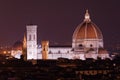 Night view to Florence Cathedral Royalty Free Stock Photo