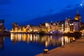Night view to Harbor in Gdansk, Poland Royalty Free Stock Photo