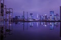 Night view on Tokyo skyline from Harumi Wharf Park Royalty Free Stock Photo
