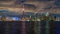 Toronto Skyline and Lake Ontario at Night, Toronto, Ontario, Canada Royalty Free Stock Photo