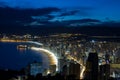 Night view of the tourist city of Benidorm on the Spanish coast Royalty Free Stock Photo