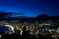 Night view of the tourist city of Benidorm on the Spanish coast Royalty Free Stock Photo