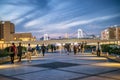 Night view of tourists in Odaiba, Tokyo