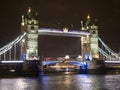 Night view of the Tower Bridge in London Royalty Free Stock Photo