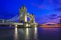 Night view of Tower Bridge in London Royalty Free Stock Photo