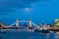 Night view of Tower Bridge in London, United Kingd Royalty Free Stock Photo