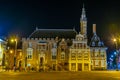 Night view of the town hall in the center of Haarlem, Netherlands Royalty Free Stock Photo