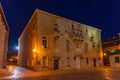 Night view of town hall of Croatian town Trogir Royalty Free Stock Photo