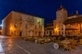 Night view of town hall of Croatian town Trogir Royalty Free Stock Photo