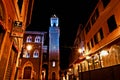 Night view of Town Hall in Piombino, Tuscany - Italy Royalty Free Stock Photo