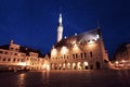 Night view of the Town Hall Square in Tallinn, Estonia Royalty Free Stock Photo