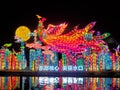 The night view of traditional Chinese lanterns in 13th Huizhou West Lake Lantern Festival in Huicheng Dist., Huizhou City, China Royalty Free Stock Photo