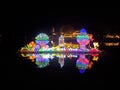 The night view of traditional Chinese lanterns in 13th Huizhou West Lake Lantern Festival in Huicheng Dist., Huizhou City, China Royalty Free Stock Photo