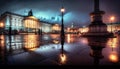 night view of trafalgar square, london Royalty Free Stock Photo