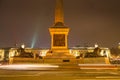 Night view of Trafalgar square Royalty Free Stock Photo